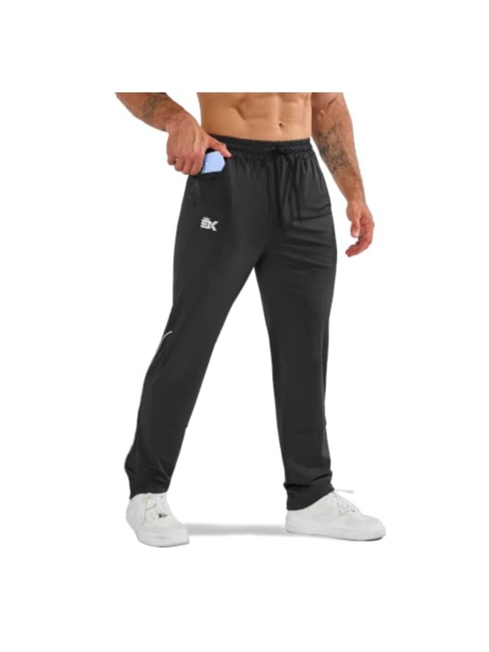 Mens Lightweight Sweatpants Zip Pocket Joggers UPF 50+ Track Pants